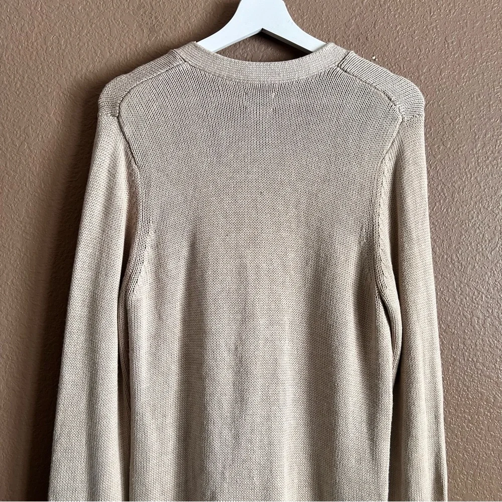 Chico’s One Button Oversized Beige Cardigan Sweater Size 1 or Medium